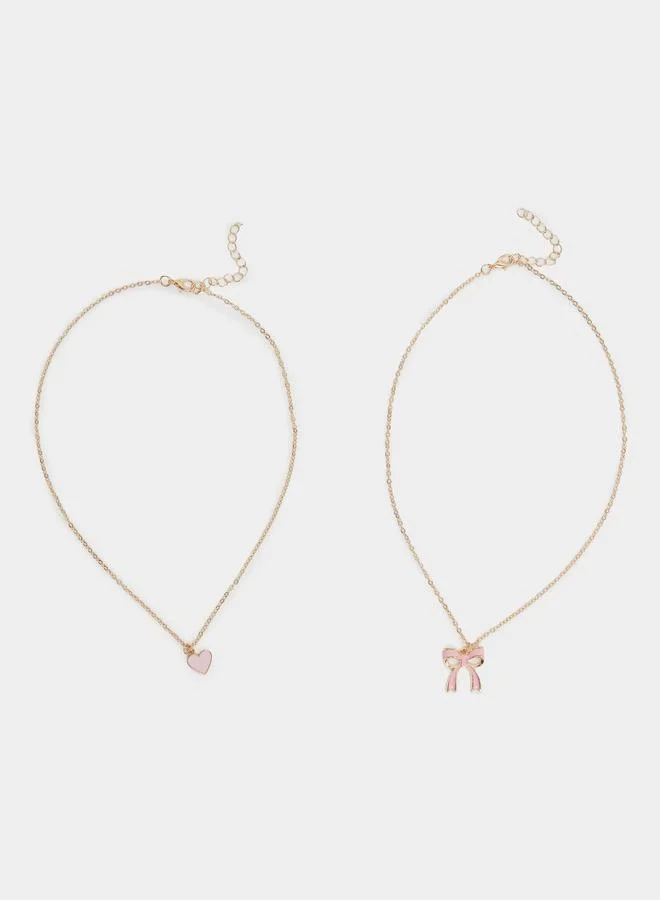 Styli Pack of 2 - Pink Pendant Necklace